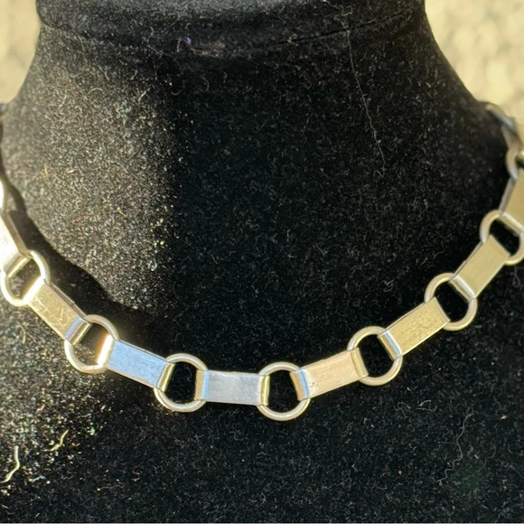 Rare sterling silver Versani necklace Avant Garde modernist chain - Picture 12 of 17